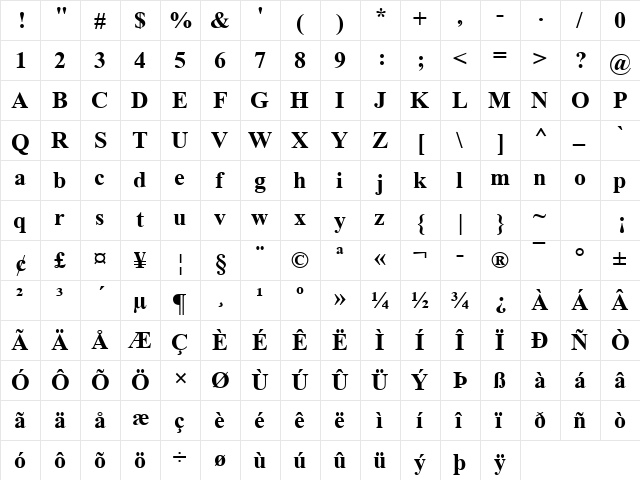 Woman Of The World  18 Bold  glyph index