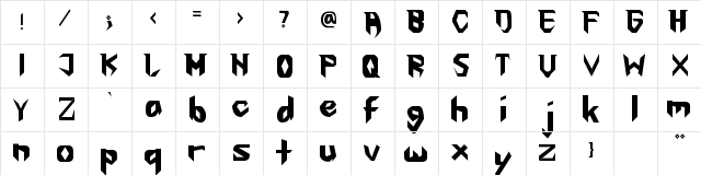 The First Regular  glyph index