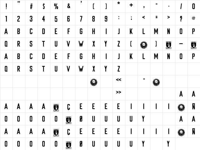 Saint-Tropez Regular  glyph index