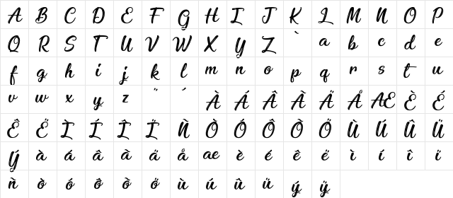 Enchanting Celebrations Regular  glyph index