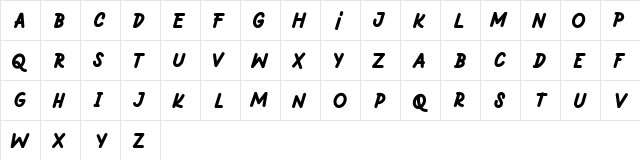 Hantari FREE Regular  glyph index