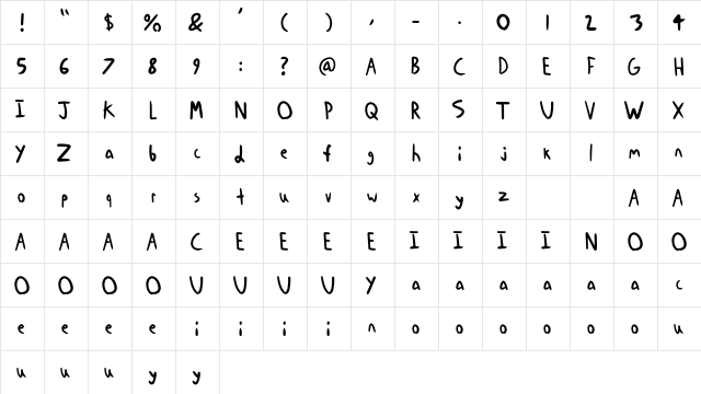 Kill Dill Regular  glyph index