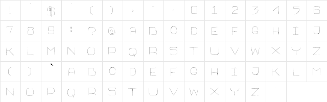 Thin Franq Regular  glyph index