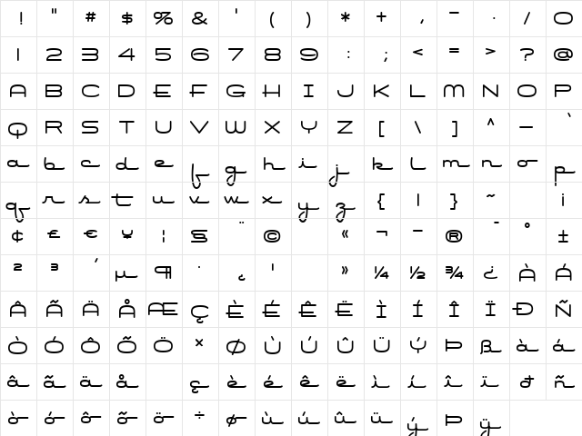 Air Conditioner Regular  glyph index