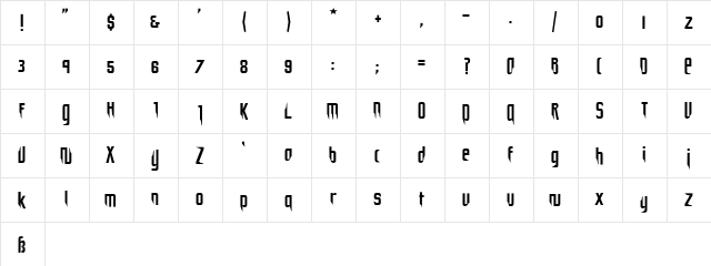 Desctructura Regular  glyph index