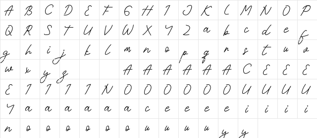 Neitherly Demo Script Regular  glyph index
