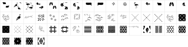 Sassafrassy Patterns Regular  glyph index