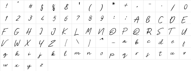 Malaya Regular  glyph index