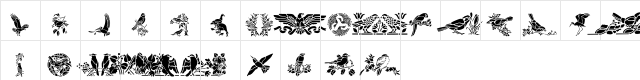 BirdsOne Regular  glyph index