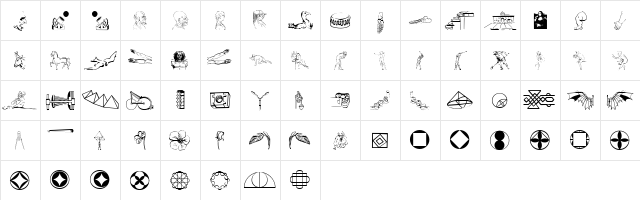 P22DaVinciExtras Medium  glyph index