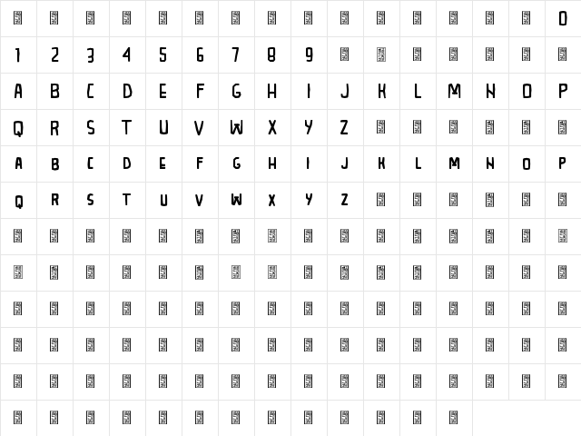 Mountrock DEMO Regular  glyph index