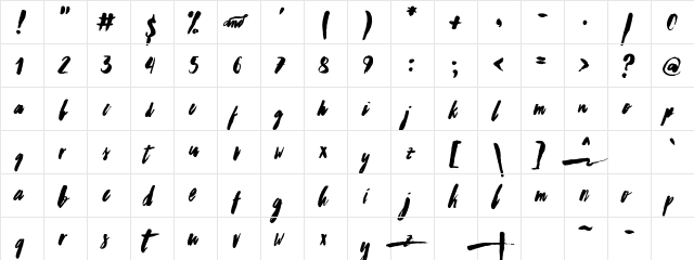Worthwhile Regular  glyph index
