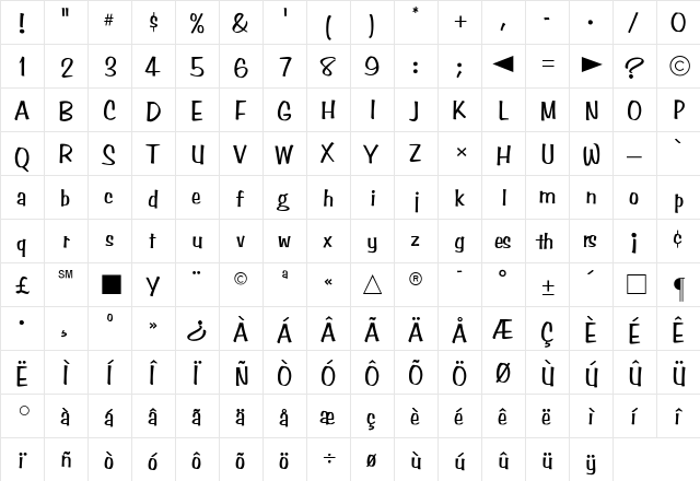 CgBenguiatFrisky Medium  glyph index