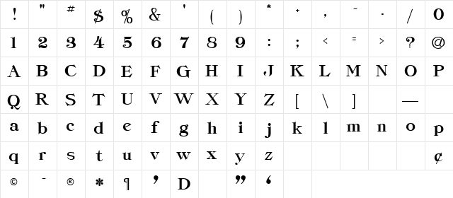 Cordella-Heavy Regular  glyph index
