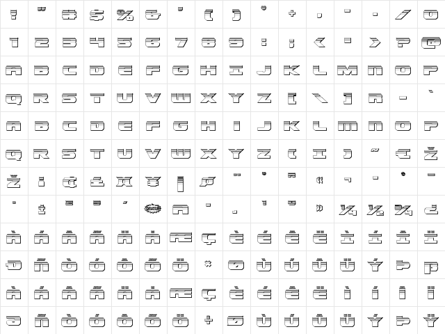 Dekaranger Chrome Regular  glyph index