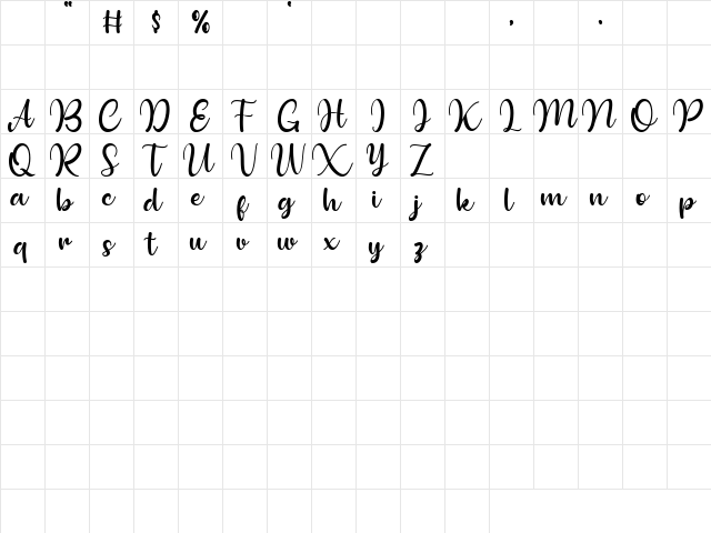 Bollinsh Hunt Personal Use Only Regular  glyph index
