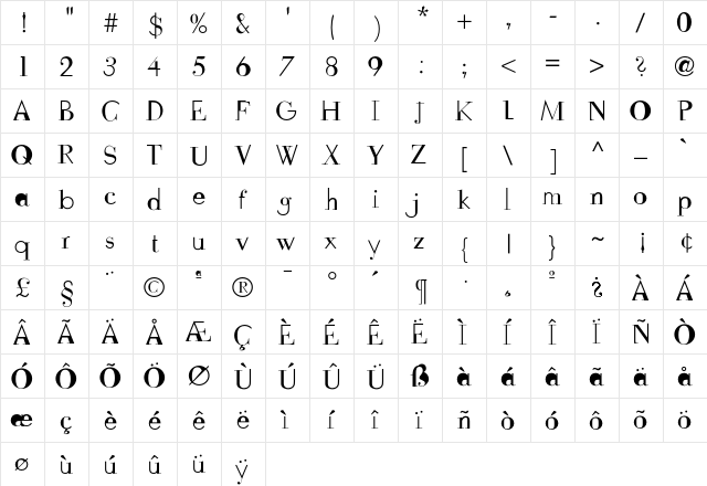 FudoniOne Regular  glyph index