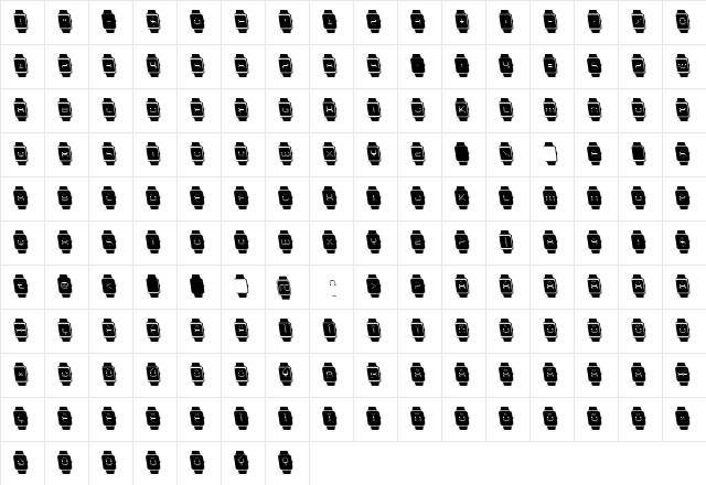 iChrono Leftalic Italic  glyph index