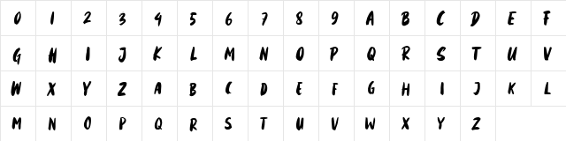 Mattsolar Regular  glyph index