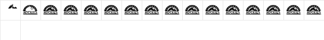 Rockies Regular  glyph index