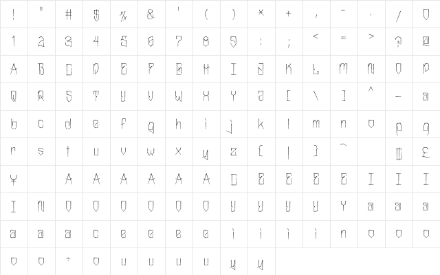 MarkerNo3HUN Rough III  glyph index