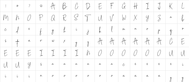 Southampton Regular  glyph index