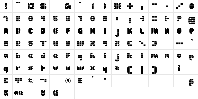 DS MrGreen Regular  glyph index