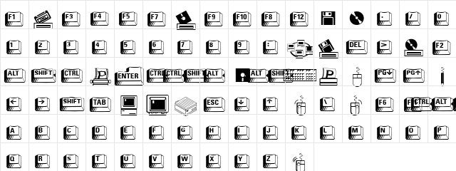 Carr Keys Regular  glyph index