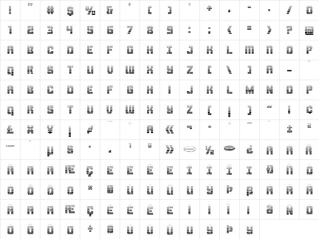 Thunder Trooper Gradient Regular  glyph index