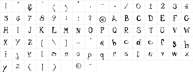 Variety_free-version Regular  glyph index