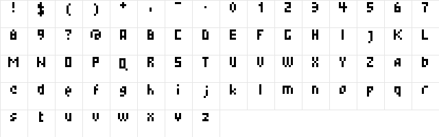 lest Regular  glyph index