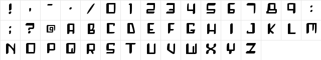 Roboshemp Regular  glyph index