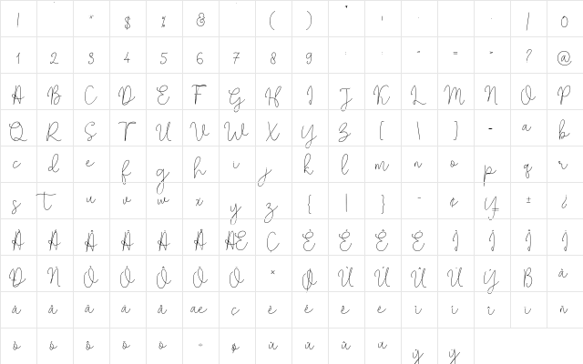 Solidar Monoline Light Regular  glyph index