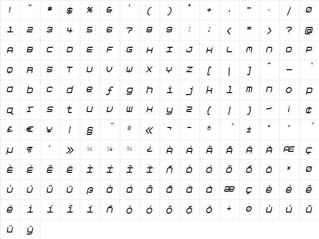 Aspirin Regular  glyph index