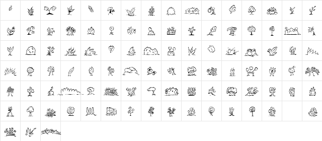 Mini Pics Uprooted Leaf  glyph index