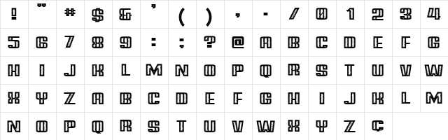 Mitesser Regular  glyph index