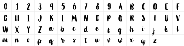 Mahoni Free Personal Use Regular  glyph index