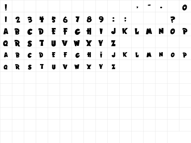 Hawaiian Punk Regular  glyph index