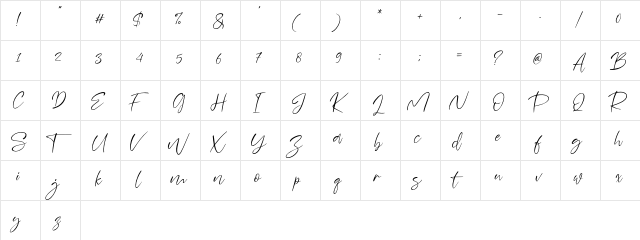 Sheenaz Regular  glyph index