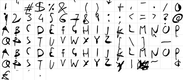 Single Stroke Inks Regular  glyph index