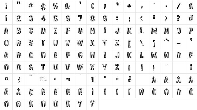 MasheenConvicted Regular  glyph index