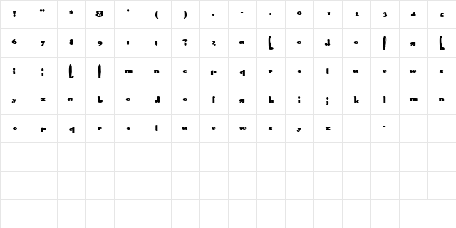 MidgetWidgetEarsSSK Regular  glyph index