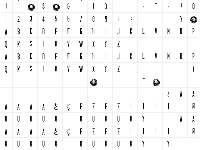 La Ramera de Barcelona Regular  glyph index