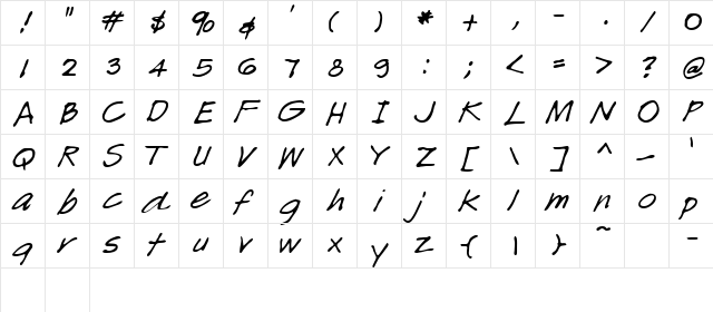 Lemond Regular  glyph index