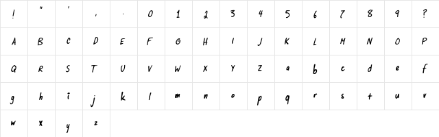 Supersonik Love Regular  glyph index