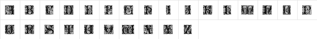 Cheshire Initials Regular  glyph index