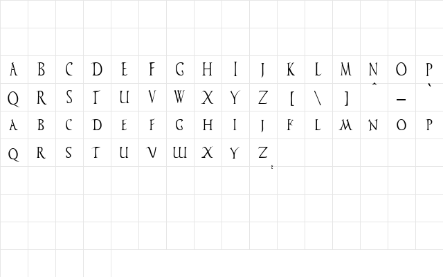 Vespasiano Demo Regular  glyph index