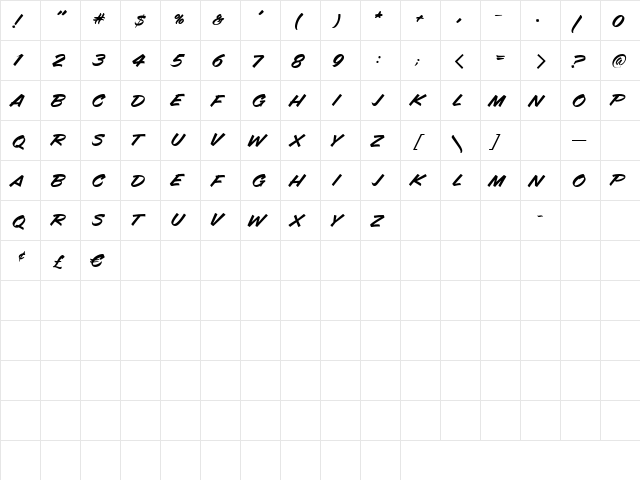 LHF Avalanche Regular  glyph index