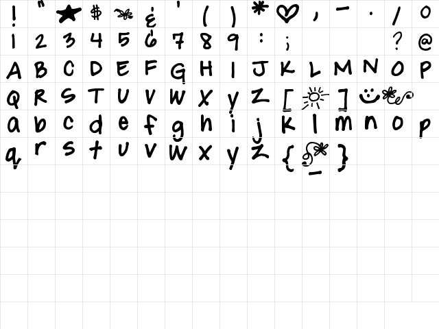 Pea Luv-2-Scrapbook Regular  glyph index