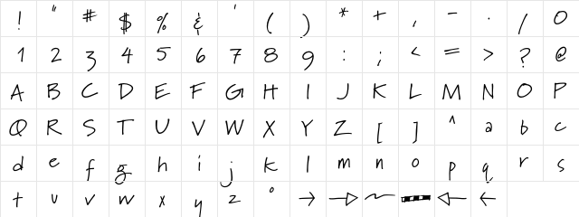 Mary Dale  glyph index